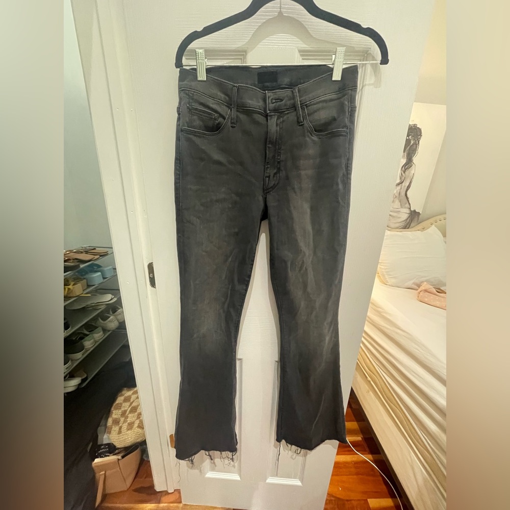 Mother cropped black jeans